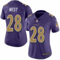 Women's Nike Baltimore Ravens #28 Terrance West Limited Purple Rush NFL Jersey