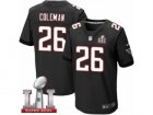 Mens Nike Atlanta Falcons #26 Tevin Coleman Elite Black Alternate Super Bowl LI 51 NFL Jersey
