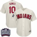 Youth Majestic Cleveland Indians #10 Yan Gomes Authentic Cream Alternate 2 2016 World Series Bound Cool Base MLB Jersey