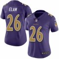 Women's Nike Baltimore Ravens #26 Matt Elam Limited Purple Rush NFL Jersey
