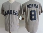 New York Yankees #8 Yogi Berra Gray Cooperstown Collection Jersey