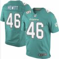 Mens Nike Miami Dolphins #46 Neville Hewitt Elite Aqua Green Team Color NFL Jersey