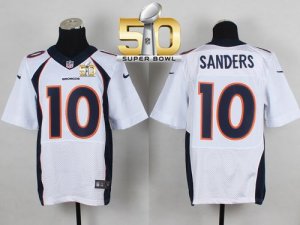 Nike Denver Broncos #10 Emmanuel Sanders White Super Bowl 50 Men Stitched NFL New Elite Jersey