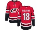 Men Adidas Carolina Hurricanes #18 Jay McClement Authentic Red Home NHL Jersey