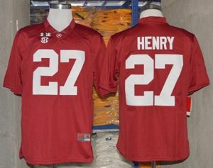 NCAA Alabama Crimson Tide #27 Derrick Henry Red 2016 College Football Playoff National Championship Jersey