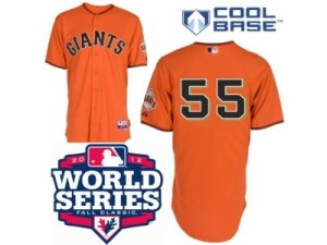 2012 world series mlb san francisco giants #55 lincecum orange