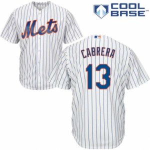 Men\'s Majestic New York Mets #13 Asdrubal Cabrera Authentic White Home Cool Base MLB Jersey