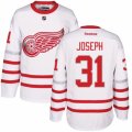 Mens Reebok Detroit Red Wings #31 Curtis Joseph Authentic White 2017 Centennial Classic NHL Jersey