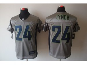 Nike NFL Seattle Seahawks #24 Marshawn Lynch Grey Jerseys[Shadow Elite]