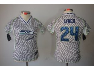 Nike Women NFL Seattle Seahawks #24 Marshawn Lynch Jerseys(fem fan zebra)