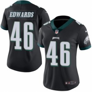 Women\'s Nike Philadelphia Eagles #46 Herman Edwards Limited Black Rush NFL Jersey