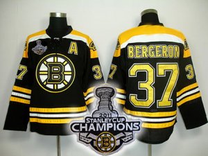 nhl boston bruins #37 bergeron black[2011 stanley cup champions]