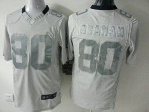 Nike New Orleans Saints #80 Jimmy Graham White Platinum Jerseys(Game)