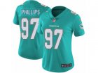Women Nike Miami Dolphins #97 Jordan Phillips Vapor Untouchable Limited Aqua Green Team Color NFL Jersey