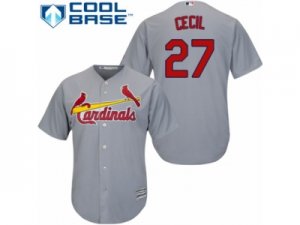 Youth Majestic St. Louis Cardinals #27 Brett Cecil Replica Grey Road Cool Base MLB Jersey