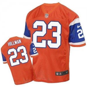 Nike Denver Broncos #23 Ronnie Hillman Orange Throwback Men Stitched NFL Elite Jersey