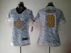 Nike Women New Orleans Saints #9 Brees jerseys[fem fan zebra]