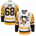 Mens CCM Pittsburgh Penguins #68 Jaromir Jagr Authentic White Throwback NHL Jersey