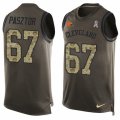 Mens Nike Cleveland Browns #67 Austin Pasztor Limited Green Salute to Service Tank Top NFL Jersey