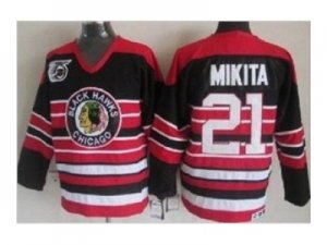 nhl jerseys chicago blackhawks #21 mikita black-red[75th]