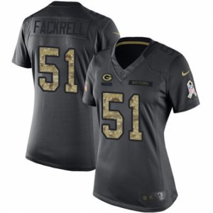 Women\'s Nike Green Bay Packers #51 Kyler Fackrell Limited Black 2016 Salute to Service NFL Jersey