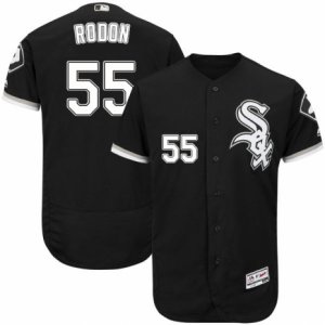 Men\'s Majestic Chicago White Sox #55 Carlos Rodon Black Flexbase Authentic Collection MLB Jersey