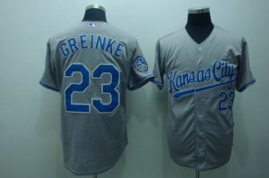 mlb kansas city royals #23 greinke grey[40th patch cool base]