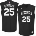 Mens Adidas Philadelphia 76ers #25 Ben Simmons Authentic Black Fashion NBA Jersey