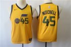 Jazz #45 Donovan Mitchell Yellow Youth Nike Swingman Jersey