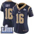 Nike Rams #16 Jared Goff Navy Women 2019 Super Bowl LIII Vapor Untouchable Limited Jersey