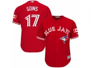 Youth Majestic Toronto Blue Jays #17 Ryan Goins Authentic Red Canada Day MLB Jersey