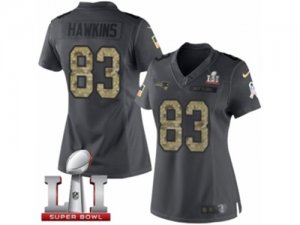 Womens Nike New England Patriots #83 Lavelle Hawkins Limited Black 2016 Salute to Service Super Bowl LI 51 NFL Jersey