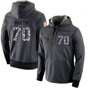 NFL Mens Nike Dallas Cowboys #70 Zack Martin Stitched Black Anthracite Salute to Service Player Performance Hoodie