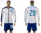 Italy #29 De Silvestri White Away Long Sleeves Soccer Country Jersey