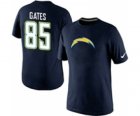 Nike San Diego Chargers 85 Gates Name & Number T-Shirt D.Blue