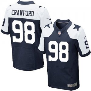 Nike Dallas Cowboys #98 Tyrone Crawford Navy Blue Thanksgiving Jerseys(Elite)