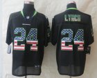 Nike Seattle Seahawks #24 Lynch Black Jerseys(USA Flag Fashion Elite)