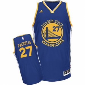 Mens Adidas Golden State Warriors #27 Zaza Pachulia Swingman Royal Blue Road NBA Jersey