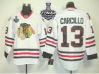 nhl jerseys chicago blackhawks #13 carcillo white[2013 stanley cup]