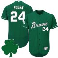 2016 Mens Atlanta Braves #24 Michael Bourn St. Patricks Day Green Celtic Flexbase Authentic Collection Jersey