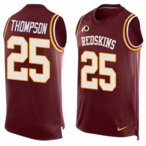 Mens Nike Washington Redskins #25 Chris Thompson Limited Red Player Name & Number Tank Top NFL Jersey