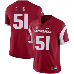 Arkansas Razorbacks 51 Brooks Ellis Red College Football Jersey