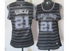 women nba san antonio spurs #21 tim duncan grey[black strip]