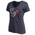Womens Houston Texans Pro Line Primary Team Logo Slim Fit T-Shirt Navy