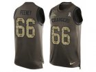 Mens Nike Los Angeles Chargers #66 Dan Feeney Limited Green Salute to Service Tank Top NFL Jersey