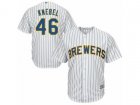 Youth Milwaukee Brewers #46 Corey Knebel Replica White Alternate Cool Base MLB Jersey