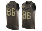Mens Nike New Orleans Saints #86 John Phillips Limited Green Salute to Service Tank Top NFL Jersey