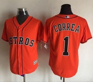 Men Houston Astros #1 Carlos Correa Orange New Cool Base Stitched Baseball Jersey