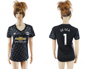 2017-18 Manchester United 1 DE GEA Away Women Soccer Jersey