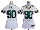 Nike Women Green Bay Packers #90 B.J. Raji White Jerseys